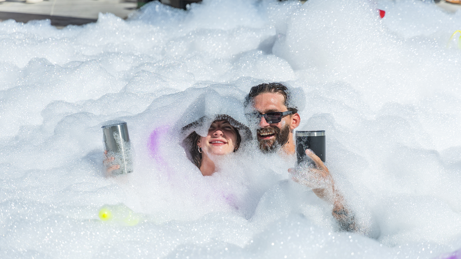 Logan and I in a foam pool party