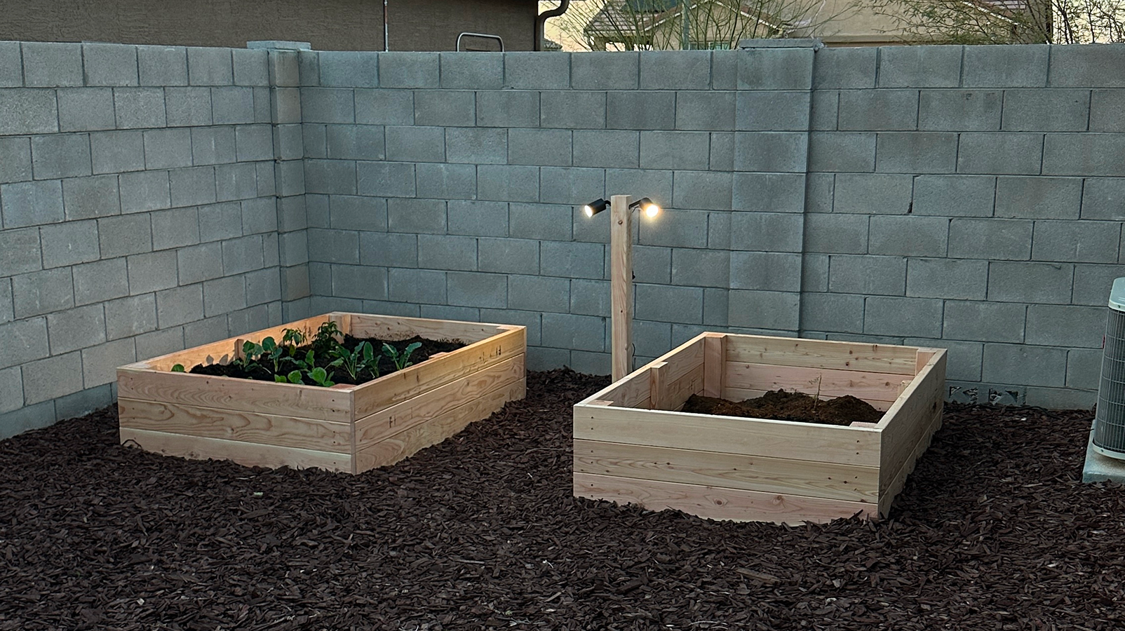 Initial garden beds