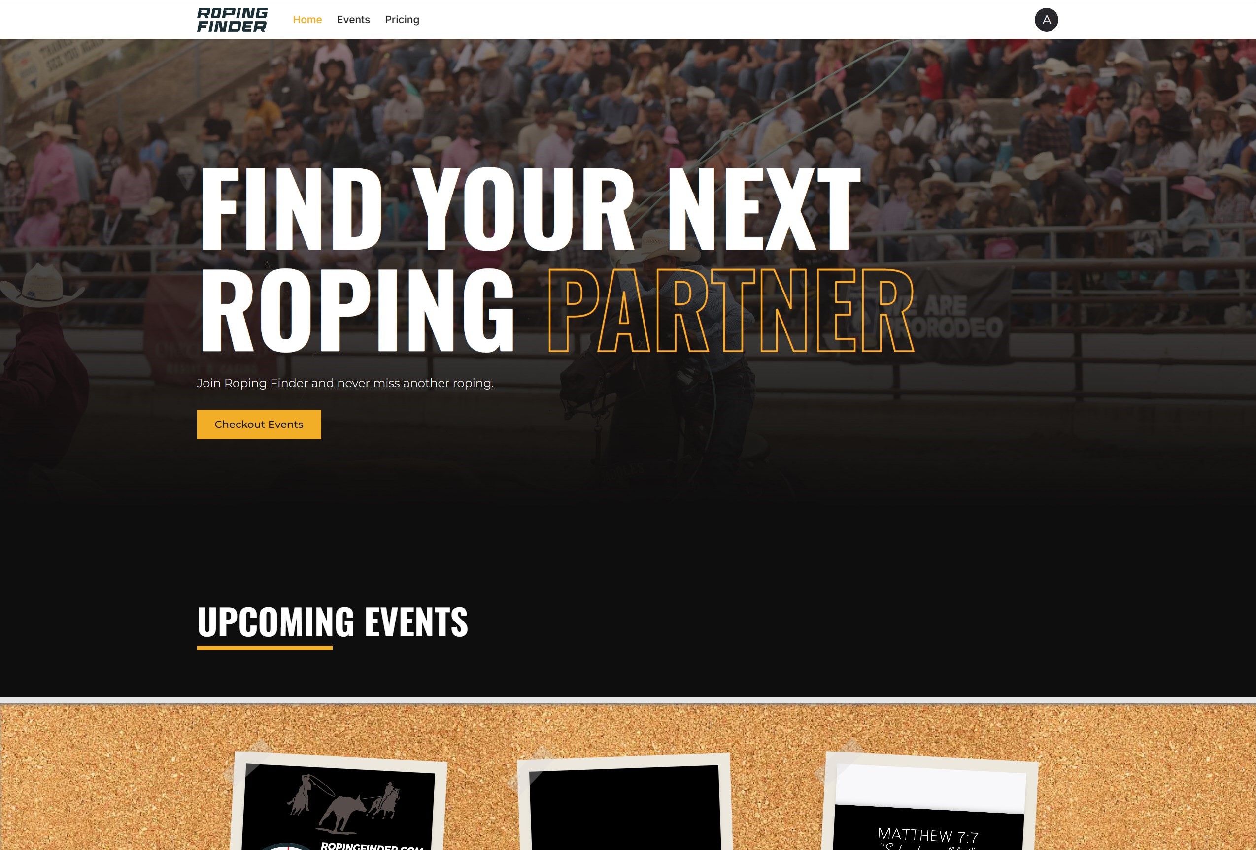 Roping Finder website screenshot